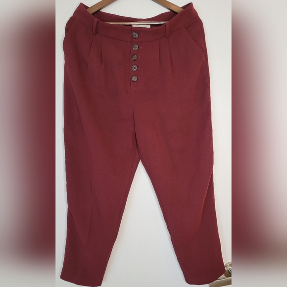 Anthropologie - Burgundy Pants - Size 12 - Picture 1 of 5